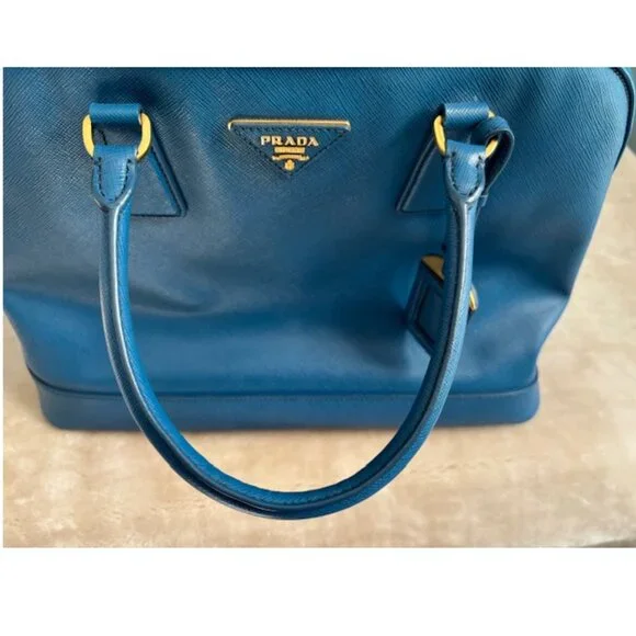 ✨💙 Authentic Prada Saffiano Leather Dome Tote in Blue 💙✨ - Picture 16 of 16